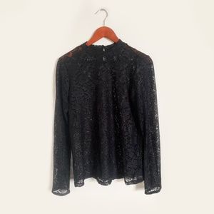 Zara Lace Mock Turtleneck